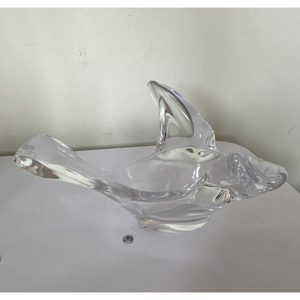 Clear Glass Fish Figurine Decorative Solid Pattern Animal Theme Clear Color